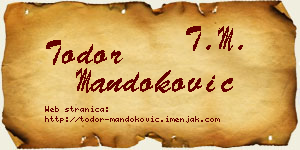 Todor Mandoković vizit kartica